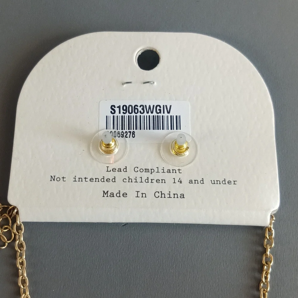 Costume Jewelry Gold Woven Necklace and Earring Set